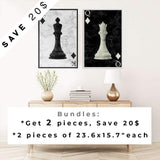 Chess King - Chess Art Framed Print - Couple Print - Chess Print - Wedding print - Wall Art Set - Chess Decor - King Print - Queen Print