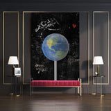 Motiv-Art Space Art "earth is melting" - Space wall art canvas, space art framed print and poster, astronaut artwork inspired","Motiv-Art Space Art ""Lift To Space"" - Space wall art canvas, space art framed print and poster, astronaut artwork inspired, galaxy art canvas, planet artwork, banksy inspired.