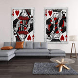 Living Room With Queen of Heart Motivational Canvas - For Office, coworking, Home  - Wall Art Canvas Motivational Quotes – by www.Motiv-art.com
