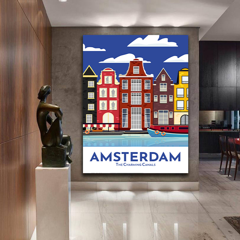 The Charming Canals - Amsterdam Illustration