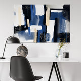 Blue and black Abstract wall art for office