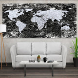 World Map Black and Grey
