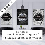 diamond Lips - Ikonik lips - Lips Canvas Wall Art - lips framed print / Lips Decor / Lips on Poster / Wall Art for Home/ Pop Culture Art